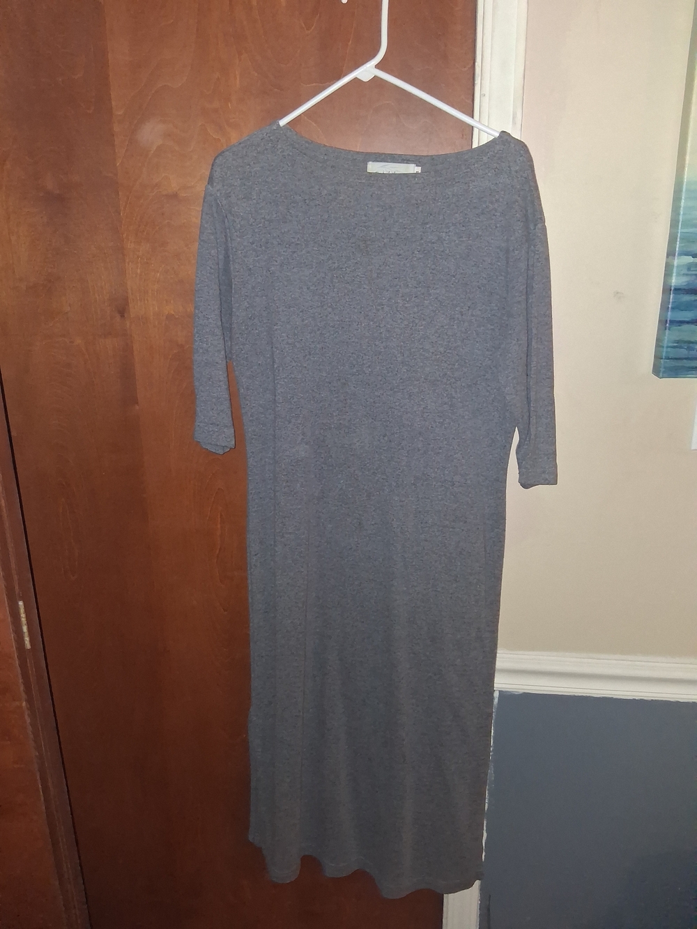 Willow Heather Gray Midi Boatneck Dress